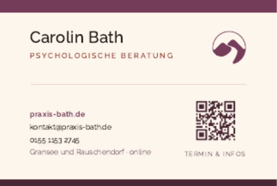 Visitenkarte für die Psychologische Beratung Carolin Bath